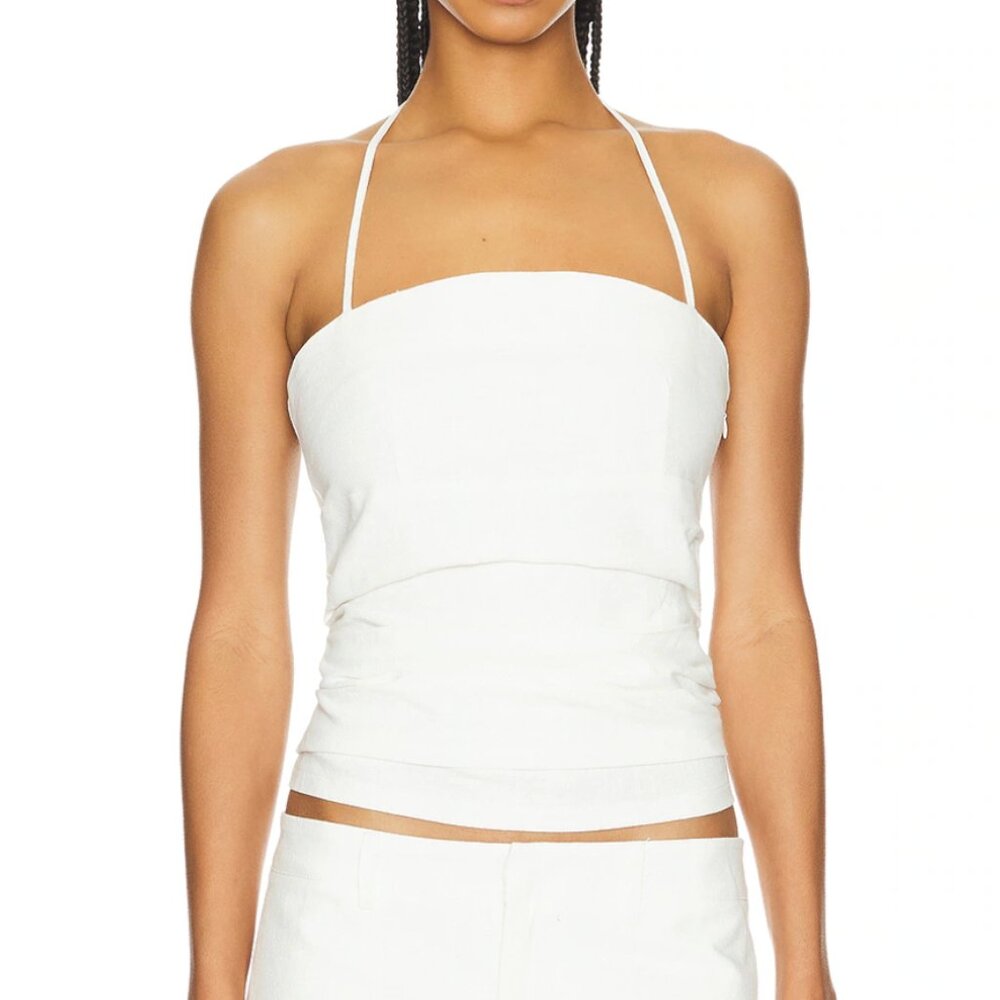 NEW LIONESS 1999 Halter Top in Ivory White Camisole Cami Tank Large
